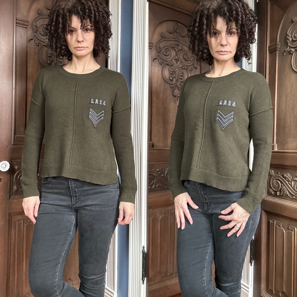 RAILS LA14 Stafford Olive Green Cotton/Cashmere Sweater